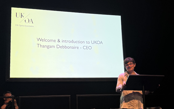 Thangam Debbonaire, CEO of UK Opera Association speaking at the conference day